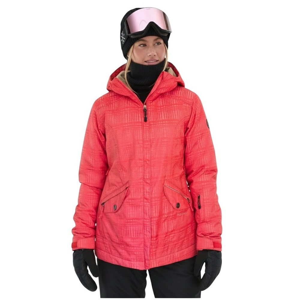 686 Women's Red Plaid‎ Ski Snowboard Jacket Waterproof Thermal Rating 8 Size